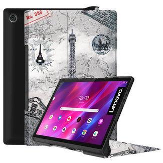 Cover2day Case for Lenovo Yoga Tab 11 (2021) - Slim Tri-Fold Book Case - Lightweight Smart Cover - Eiffel tower