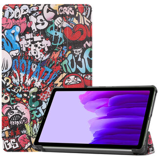 Cover2day Case for Samsung Galaxy Tab A7 Lite (2021) - Slim Tri-Fold Book Case - Lightweight Smart Cover - Graffiti