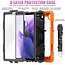 Case for Samsung Galaxy Tab A7 Lite - Strap B Case - Bumper Protection with Built-in Screen Protector and Shoulder Strap - Orange