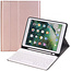 Case2go - Bluetooth keyboard Tablet cover suitable for iPad 2021 - 10.2 Inch - Keyboard Case with Stylus Pen Holder - Pink