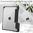 Case2go - Tablet cover suitable for iPad 2021 - 10.2 Inch - Transparent Case - Tri-fold Back Cover - Black