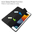 Case2go - Tablet cover suitable for iPad 2021 - 10.2 Inch - Transparent Case - Tri-fold Back Cover - Black