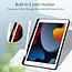Case2go - Tablet hoes geschikt voor iPad 2021 - 10.2 Inch - Transparante Case - Tri-fold Back Cover - Zwart
