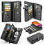 CaseMe - Telefoonhoesje geschikt voor Apple iPhone 13 Mini - Back Cover en Wallet Book Case - Multifunctioneel - Zwart