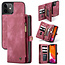 CaseMe - Case for Apple iPhone 13 Mini - Wallet Case with Card Holder, Magnetic Detachable Cover - Red