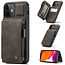CaseMe - Telefoonhoesje geschikt voor Apple iPhone 13 Mini - Back Cover - met RFID Pasjeshouder - Donker Bruin