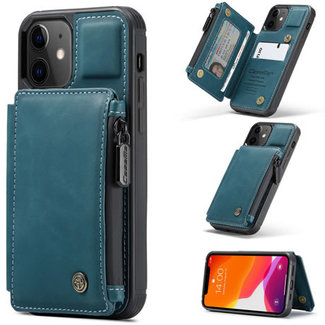 CaseMe CaseMe - Telefoonhoesje geschikt voor Apple iPhone 13 Mini - Back Cover - met RFID Pasjeshouder - Blauw