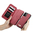 CaseMe - Case for Apple iPhone 13 Mini - Wallet Case with Cardslots and Detachable Flip Zipper Case - Red