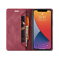 AutSpace - Telefoonhoesje geschikt voor Apple iPhone 13 Mini - Wallet Book Case - Magneetsluiting - met RFID bescherming - Rood