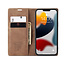 CaseMe - Case for Apple iPhone 13 - PU Leather Wallet Case Card Slot Kickstand Magnetic Closure - Light Brown