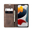 CaseMe - Telefoonhoesje geschikt voor Apple iPhone 13 - Wallet Book Case - Magneetsluiting - Donker Bruin