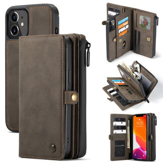 CaseMe CaseMe - Apple iPhone 13 Case - Back Cover and Wallet Book Case - Multifunctional - Brown