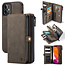 CaseMe - Apple iPhone 13 Case - Back Cover and Wallet Book Case - Multifunctional - Brown
