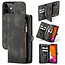 CaseMe - Case for Apple iPhone 13 - Wallet Case with Card Holder, Magnetic Detachable Cover - Black
