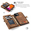 CaseMe - Case for Apple iPhone 13 - Wallet Case with Card Holder, Magnetic Detachable Cover - Brown