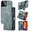CaseMe - Telefoonhoesje geschikt voor Apple iPhone 13 - 2 in 1 Book Case en Back Cover - Blauw