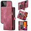 CaseMe - Case for Apple iPhone 13 - Wallet Case with Card Holder, Magnetic Detachable Cover - Red