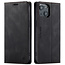 AutSpace - Case for Apple iPhone 13 - PU Leather Wallet Case Card Slot Kickstand Magnetic Closure - Black