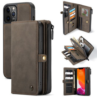 CaseMe CaseMe - Apple iPhone 13 Pro Case - Back Cover and Wallet Book Case - Multifunctional - Brown