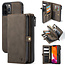 CaseMe - Apple iPhone 13 Pro Case - Back Cover and Wallet Book Case - Multifunctional - Brown