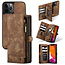 CaseMe - Case for Apple iPhone 13 Pro - Wallet Case with Card Holder, Magnetic Detachable Cover - Brown