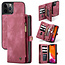 CaseMe - Case for Apple iPhone 13 Pro - Wallet Case with Card Holder, Magnetic Detachable Cover - Red