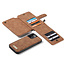 CaseMe - Case for Apple iPhone 13 Pro - Wallet Case with Cardslots and Detachable Flip Zipper Case - Brown