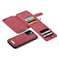 CaseMe - Case for Apple iPhone 13 Pro - Wallet Case with Cardslots and Detachable Flip Zipper Case - Red