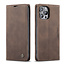 CaseMe - Case for Apple iPhone 13 Pro Max - PU Leather Wallet Case Card Slot Kickstand Magnetic Closure - Dark Brown