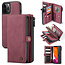 CaseMe - Apple iPhone 13 Pro Max Case - Back Cover and Wallet Book Case - Multifunctional - Red