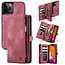 CaseMe - Case for Apple iPhone 13 Pro Max - Wallet Case with Card Holder, Magnetic Detachable Cover - Red