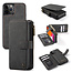 CaseMe - Case for Apple iPhone 13 Pro Max - Wallet Case with Cardslots and Detachable Flip Zipper Case - Black