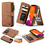 CaseMe - Case for Apple iPhone 13 Pro Max - Wallet Case with Cardslots and Detachable Flip Zipper Case - Brown