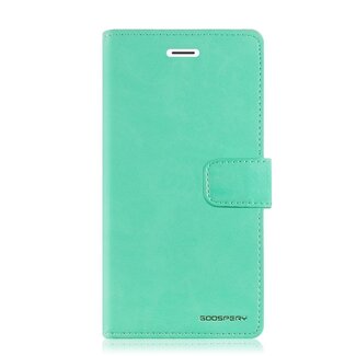 Mercury Goospery Telefoonhoesje geschikt voor Apple iPhone 13 Mini - Blue Moon Diary Wallet Case -Turquoise