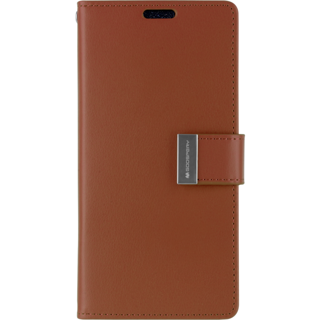 Case for Apple iPhone 13 Mini Case - Flip Cover - Goospery Rich Diary - Brown