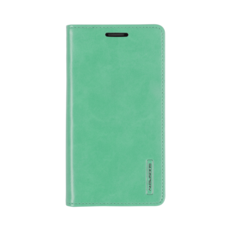 Mercury Goospery Telefoonhoesje geschikt voor Apple iPhone 13 - Blue Moon Flip Case - Met pasjeshouder - Turquoise