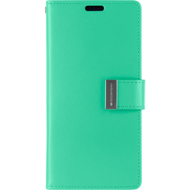 Telefoonhoesje geschikt voor Apple iPhone 13 Pro - Blue Moon Flip Case - Met pasjeshouder - Turquoise
