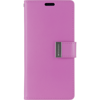 Mercury Goospery Telefoonhoesje geschikt voor Apple iPhone 13 Pro - Goospery Rich Diary Case - Hoesje met Pasjeshouder - Paars