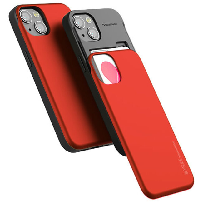 Telefoonhoesje geschikt voor Apple iPhone 13 Pro - Mercury Sky Slide Bumper Case - Rood