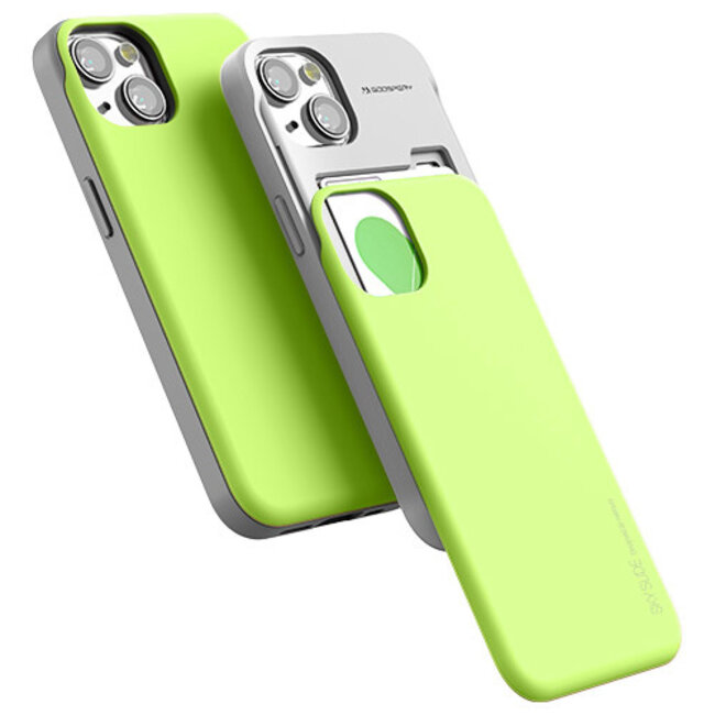 Telefoonhoesje geschikt voor Apple iPhone 13 Pro - Mercury Sky Slide Bumper Case - Lime Groen