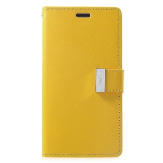 Mercury Goospery Telefoonhoesje geschikt voor Apple iPhone 13 Pro Max - Goospery Rich Diary Case - Hoesje met Pasjeshouder - Geel