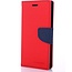 Telefoonhoesje geschikt voor Apple iPhone 13 Mini - Mercury Fancy Diary Wallet Case - Hoesje met Pasjeshouder - Rood/Blauw