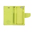Phone case suitable for Apple iPhone 13 Mini - Mercury Fancy Diary Wallet Case - Case with Card Holder - Dark Blue/Lime