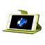 Telefoonhoesje geschikt voor Apple iPhone 13 Mini - Mercury Fancy Diary Wallet Case - Hoesje met Pasjeshouder - Donker Blauw/Lime