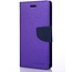 Telefoonhoesje geschikt voor Apple iPhone 13 Mini - Mercury Fancy Diary Wallet Case - Hoesje met Pasjeshouder - Paars/Blauw