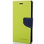 Phone case suitable for Apple iPhone 13 Mini - Mercury Fancy Diary Wallet Case - Case with Card Holder - Lime Green/Blue