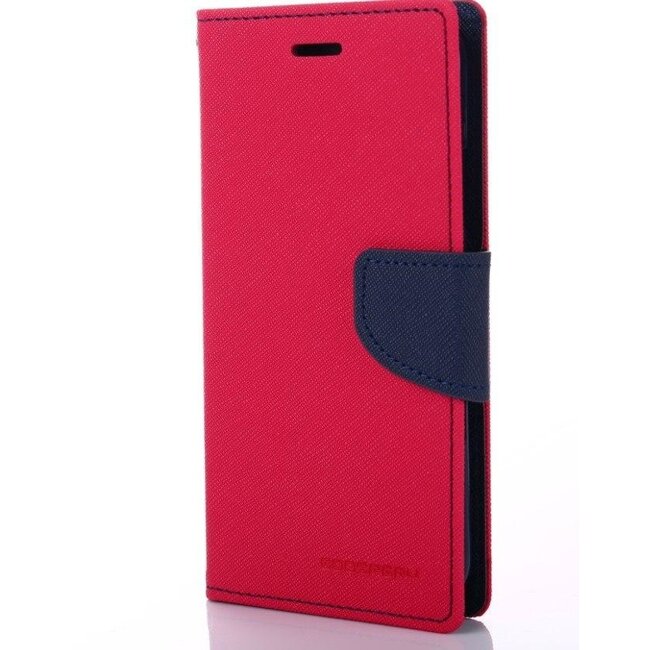 Telefoonhoesje geschikt voor Apple iPhone 13 - Mercury Fancy Diary Wallet Case - Hoesje met Pasjeshouder - Rood/Blauw