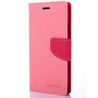 Mercury Goospery Telefoonhoesje geschikt voor Apple iPhone 13 - Mercury Fancy Diary Wallet Case - Hoesje met Pasjeshouder - Roze/Magenta