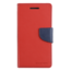 Telefoonhoesje geschikt voor Apple iPhone 13 Pro - Mercury Fancy Diary Wallet Case - Hoesje met Pasjeshouder - Rood/Blauw
