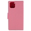 Telefoonhoesje geschikt voor Apple iPhone 13 Pro - Mercury Fancy Diary Wallet Case - Hoesje met Pasjeshouder - Roze/Magenta